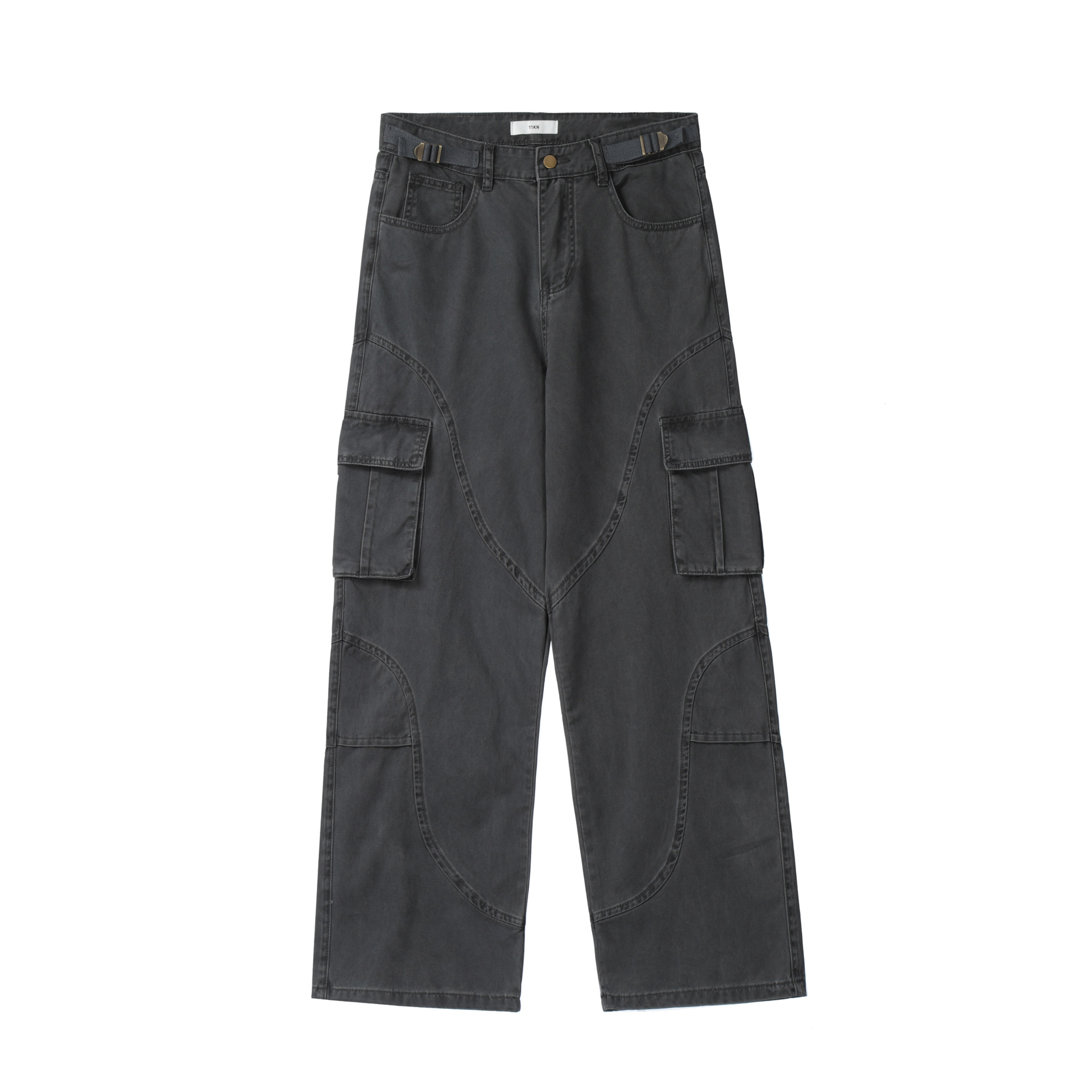 Deconstructed Utility Pants Men/Women Vintage Washed Cargo Trousers with Architectural Pockets American Avant Garde Style
