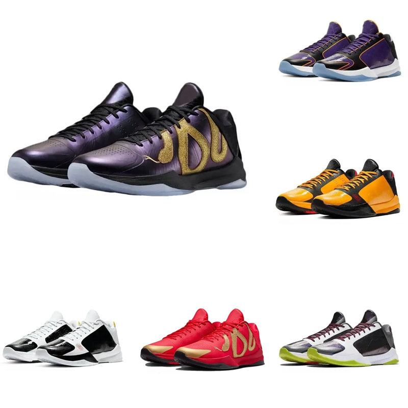 Designer Performance Basketball Shoes Black Mamba 5 Protro X-Ray Eggplant Men Low Cut Training Sneakers Women High Quality Sports Trainers With Box