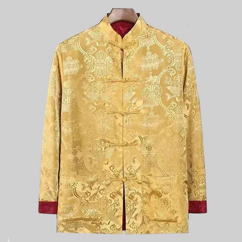 Chinese Traditional Uniform Top Kungfu Shirt for Men Tang Suit Jacket Mens Two On Each Side Towards Bottom Of The Shirts C260130-image-1093698743
