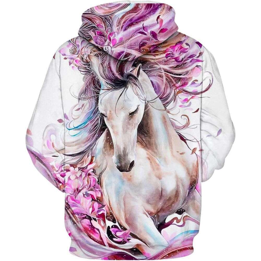 Horse Unisex Creative 3D Printed Hoodie Novelty Animal Print Hoodies Sweatshirt L260612