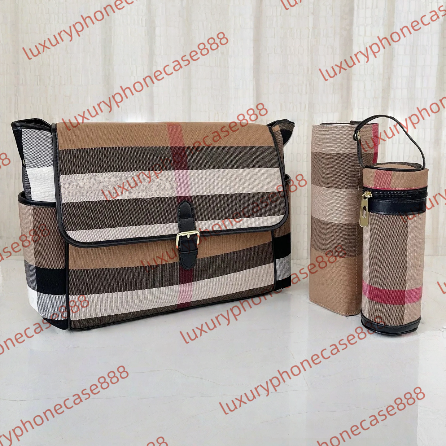 New Diaper bag Baby change bag fashion designer large Nappy Diapering nylon 3pcs in one mummy bags babies waterproof changing tote bag with mat b-image-1093709882