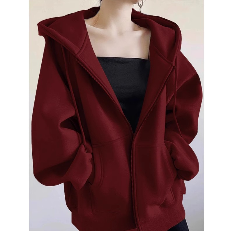 Veste Cardigan grise à capuche avec fermeture éclair pour femme, nouvelle collection automne/hiver 407, pour le début de l'automne