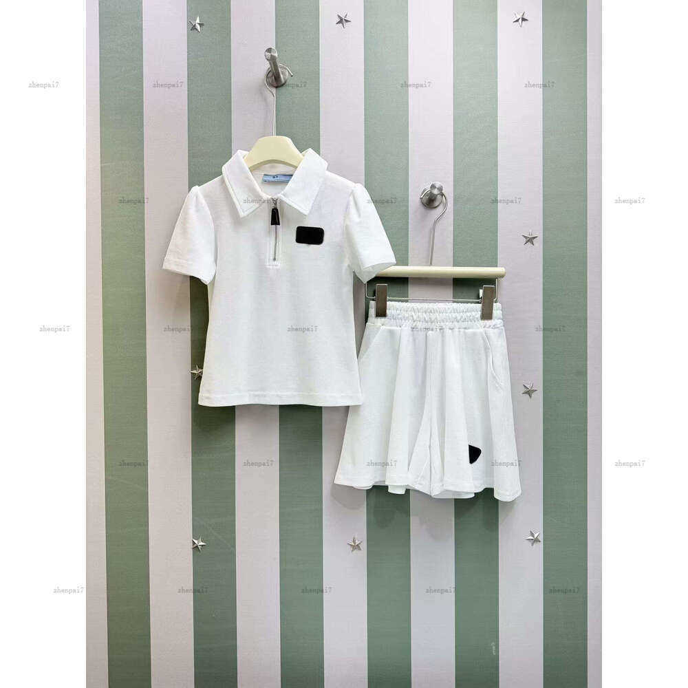 Fashion girls dress suit Simple and pure color design baby overskirt kids designer clothes Summer POLO shirt and skirt A056X02N017-image-1093802946