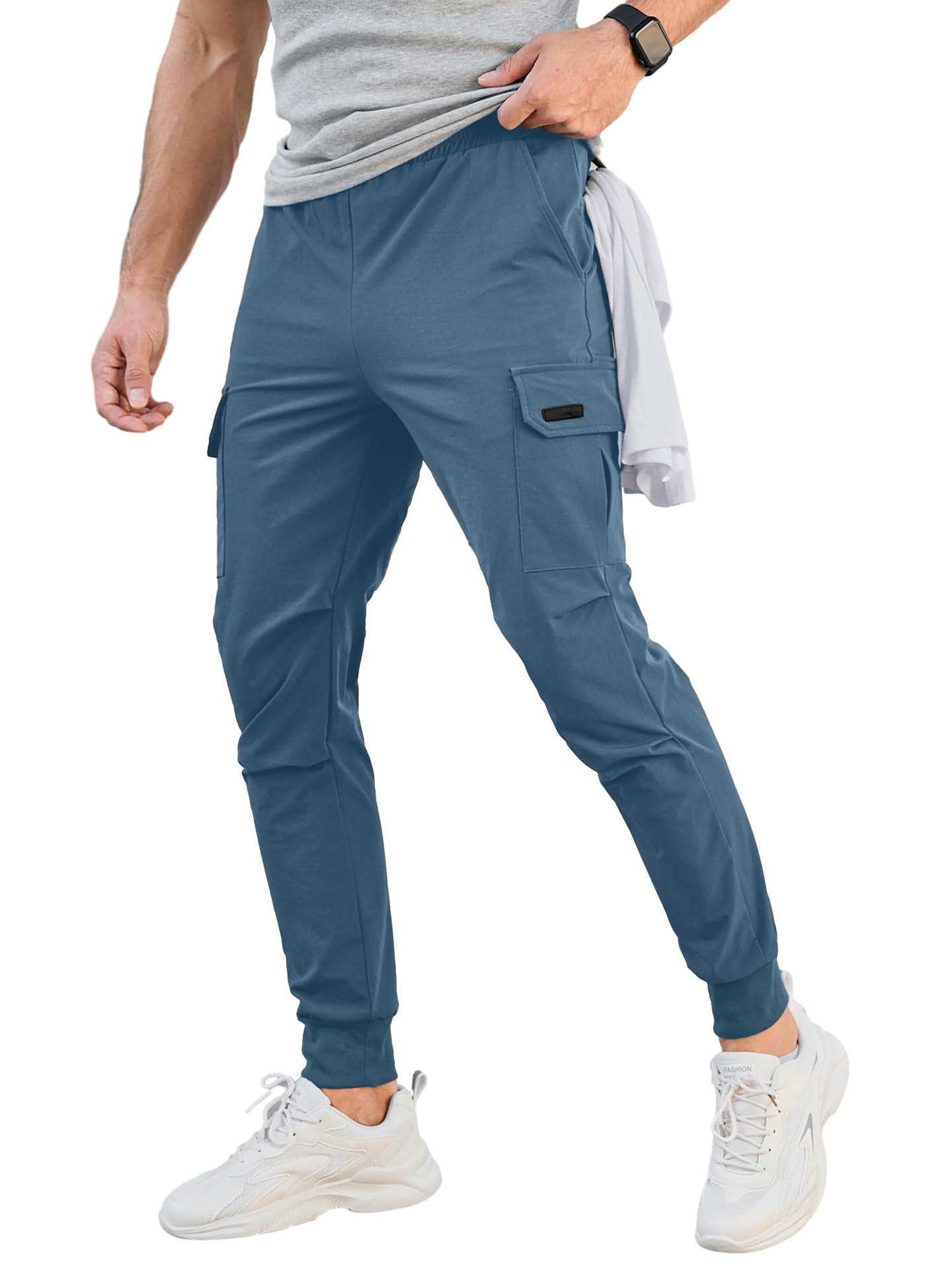 Free Shipping Men's Summer Utility Joggers Breathable Loose Fit Cargo Pants 2026 Euro Inspired Tapered Style