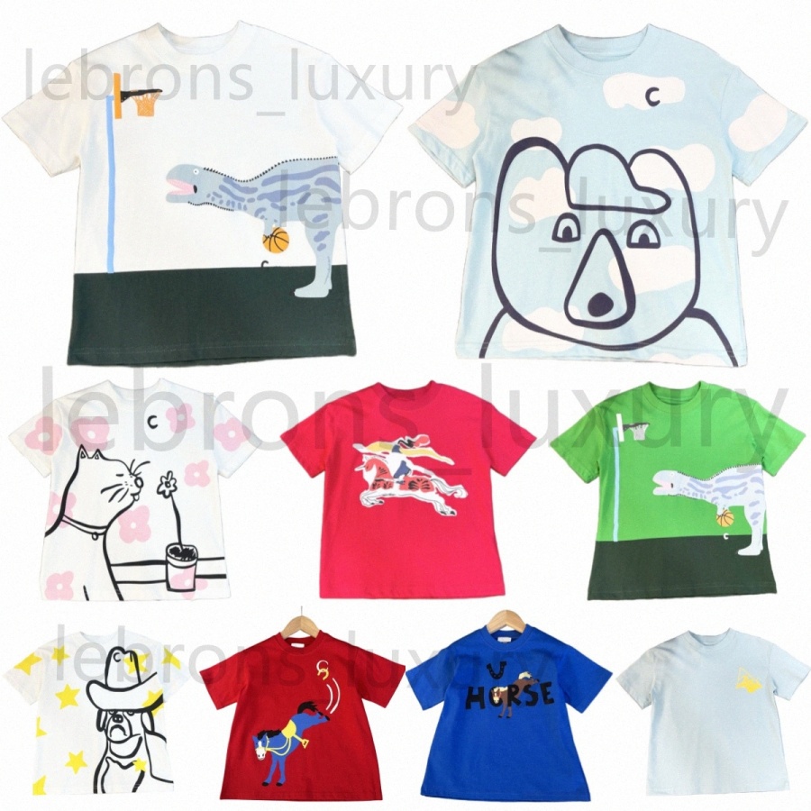 Kids Clothing Toddlers Baby T-shirts Boys Girls Short Sleeve Tops Summer Animal Printed Casual Children Clothes Baby Youth Tees Black White Red B-image-1093837105