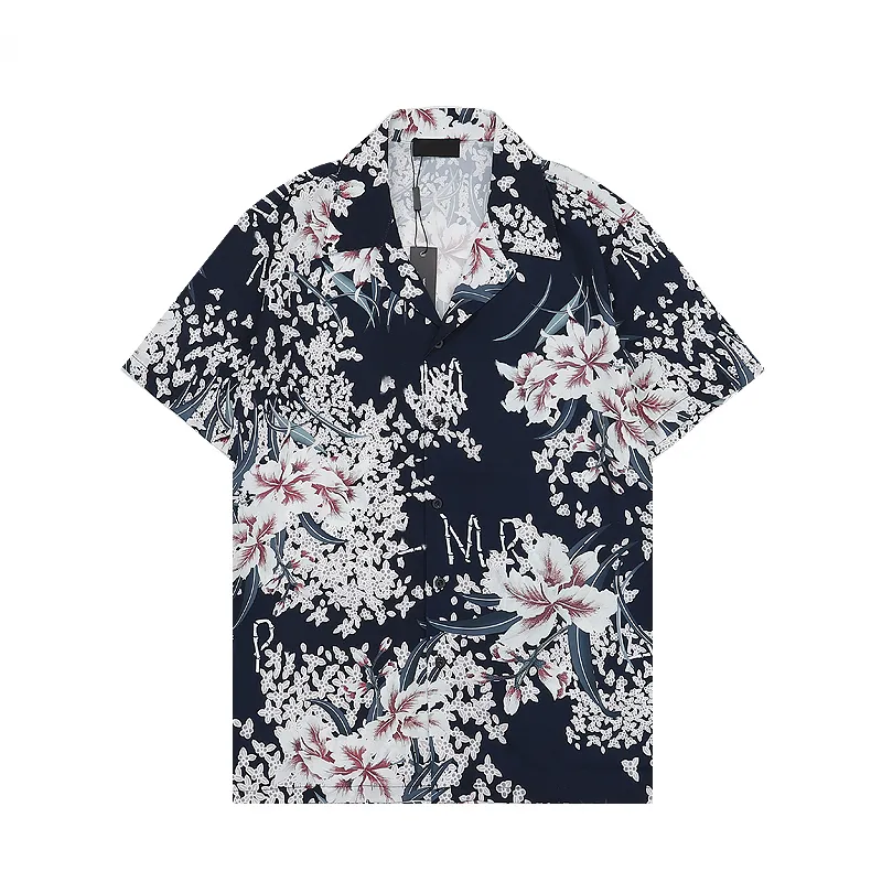 Miriamiri Shirt Designer Unisex Hawaiian Floral Print Camp Collar Shirt, Lightweight Fabric, Loose Fit, Button Down Casual Vacation Short Sleeve Blo