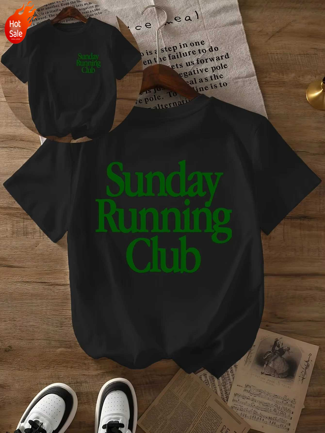 Sunday Running Club T-shirt imprimé pur coton respirant T-shirt sportif haut décontracté jogging vêtements quotidiens hommes femmes t-shirts occa