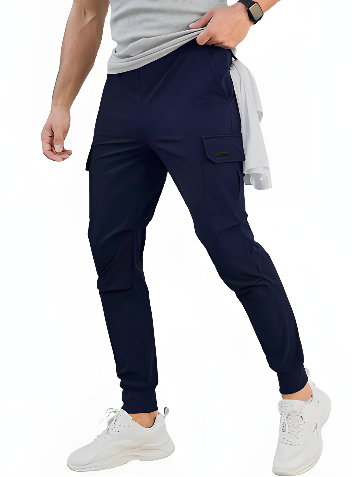 Luxury Men's Summer Utility Joggers Breathable Loose Fit Cargo Pants 2026 Euro Inspired Tapered Style