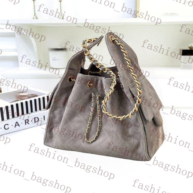 Sacs à bandoulière de luxe pour femmes, sac à bandoulière avec chaîne à cordon de serrage, sac seau Hobo avec 2 poches, sac à bandoulière en cuir