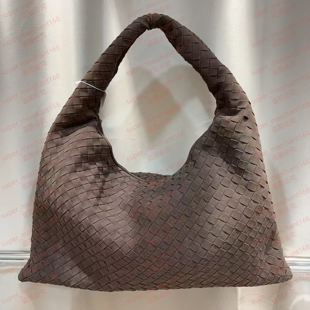 2026 suede frosted new model Designer Knitted Woven Treatment Large Brown Suede Tote Bag Crocodile LeatherFour Seasons Style handheld shoulder ba-image-1112825101