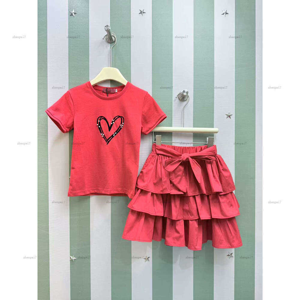 Fashion girls dress suit POLO shirt design baby overskirt kids designer clothes Summer two-piece T-shirts and skirts A052X02N016-image-1093803016