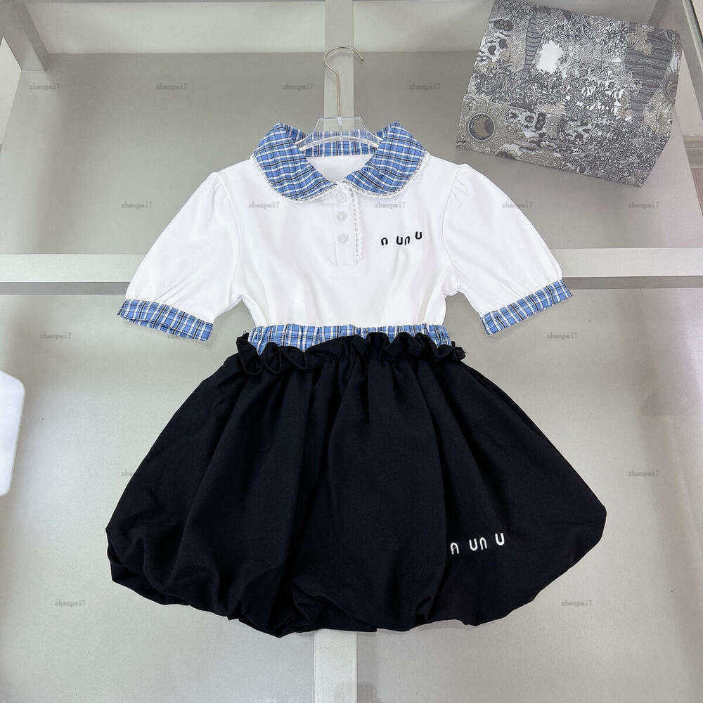 Fashion girls dress set High quality business suit Multiple styles baby designer clothes kids Short-sleeved Polo shirt and skirt A070X02N017-image-1093803069