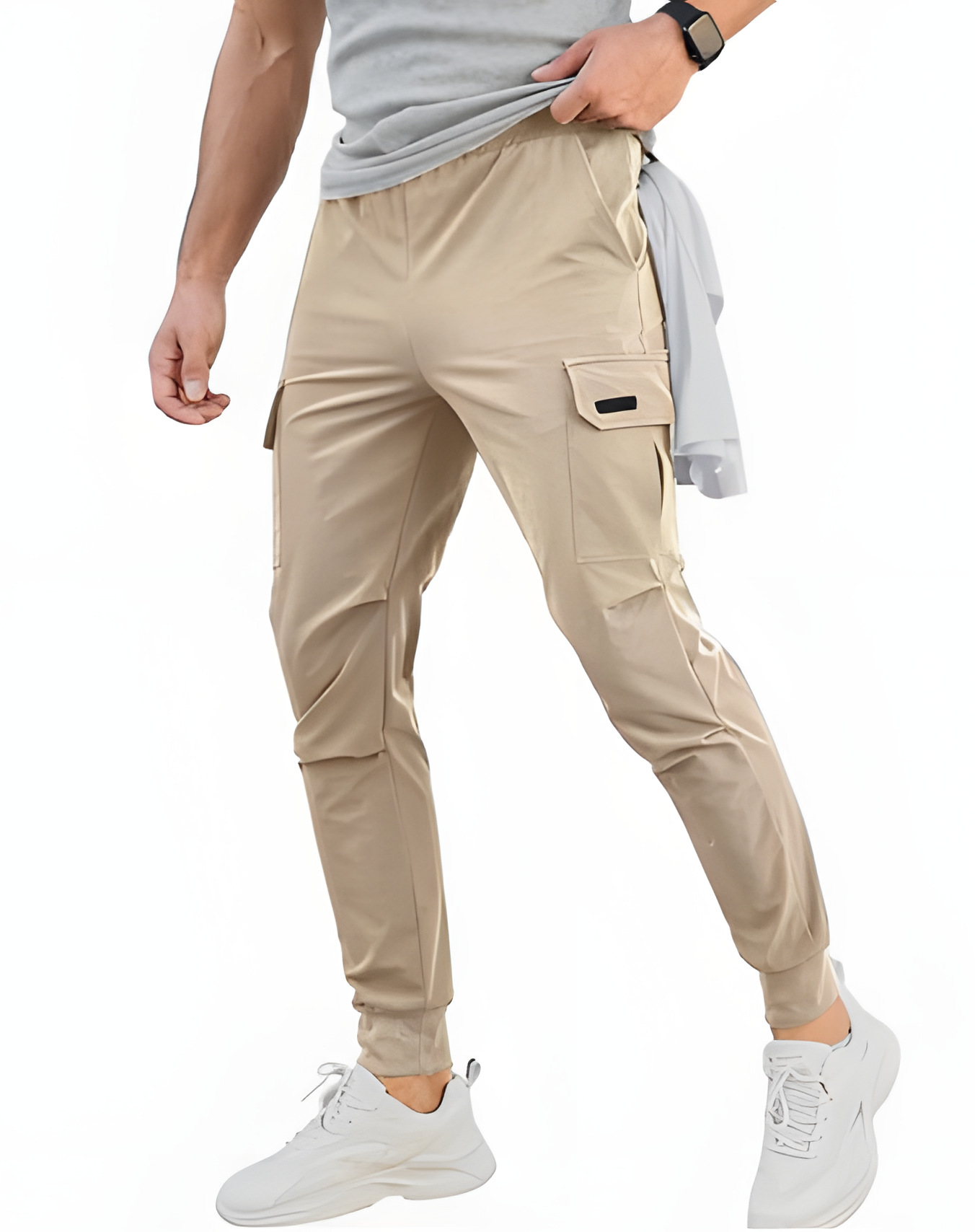Men's Summer Utility Joggers Breathable Loose Fit Cargo Pants 2026 Euro Inspired Tapered Style