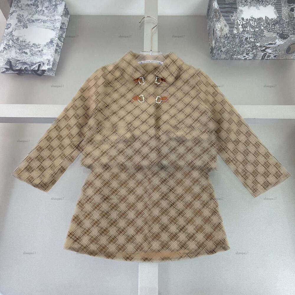 Fashion girls dress set Autumn child overskirt kids designer clothes High quality Letter printing jacket and skirt A088X03N033-image-1093803200