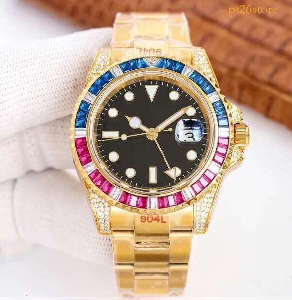 New U1 Designer with Diamond Sapphire Mirror 904L Stainless Steel Movement Vs Glow GMT Monte De Luxe Root Beer Men's Watch Dhgate ST9 Jason 007