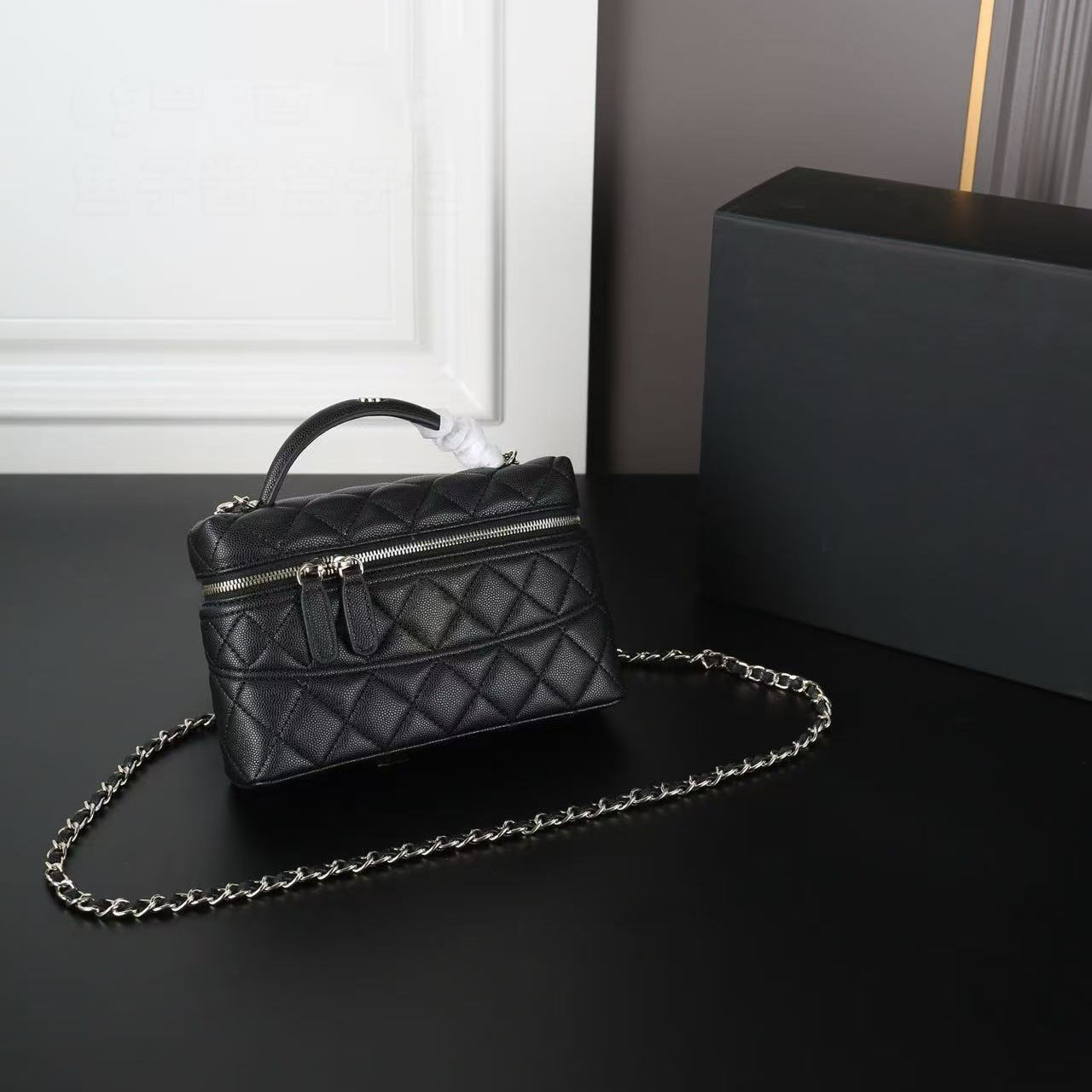 12A 1:1 Designer Bag Top Handle Handbag Makeup Bag for Women Luxury Shoulder Bag Classic Caviar CC Vanity Bag Detachable Chain Crossbody Box Bag
