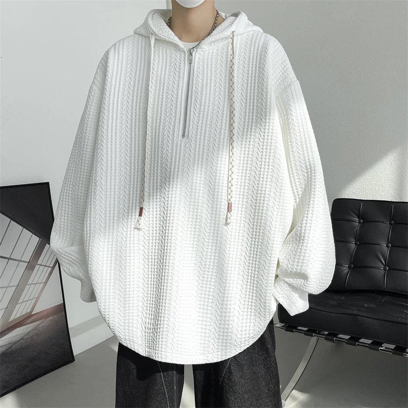 Spring Autumn Men's Hooded Hoodies Solid Loose Casual Sweatshirts Man Streetwear Pullover Male Hoodie Outwear Plus Size 5XL 260731
