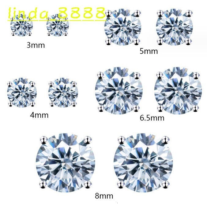 SF Gra Moissanite Inverted Setting Earrings Gold Plated 925Silver Earring Pass Diamond Test Moissanite Iced Out HipHop Earrings