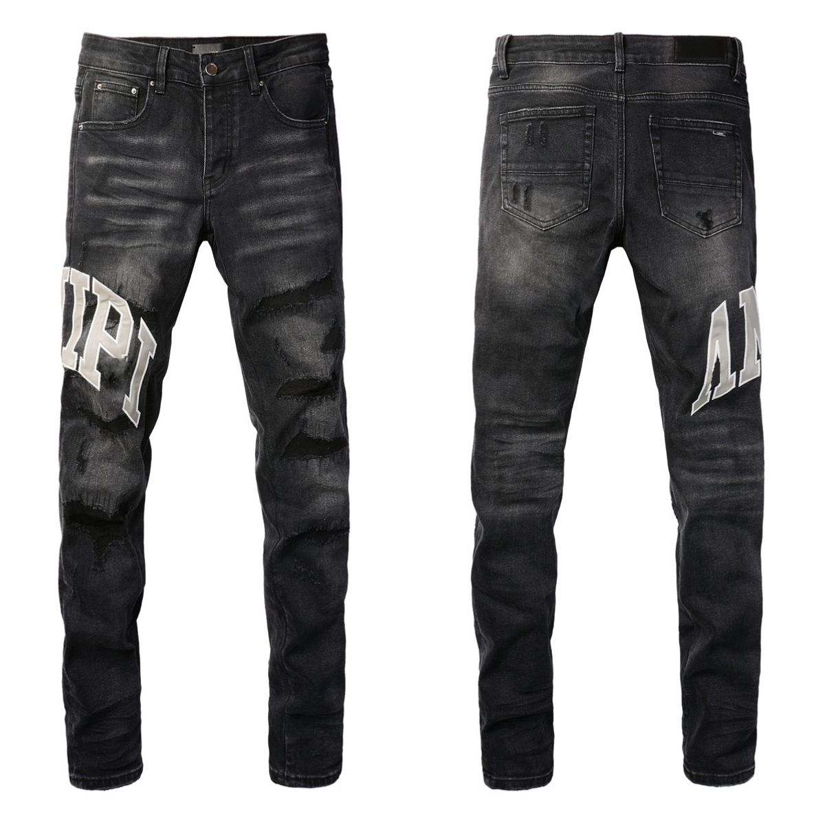 AM Jeans Designer Jeans Man Womens Mens Jeans Black Pants High Quality Straight Design Retro Streetwear Casual Sweatpants Designer Jeans For Woman 8