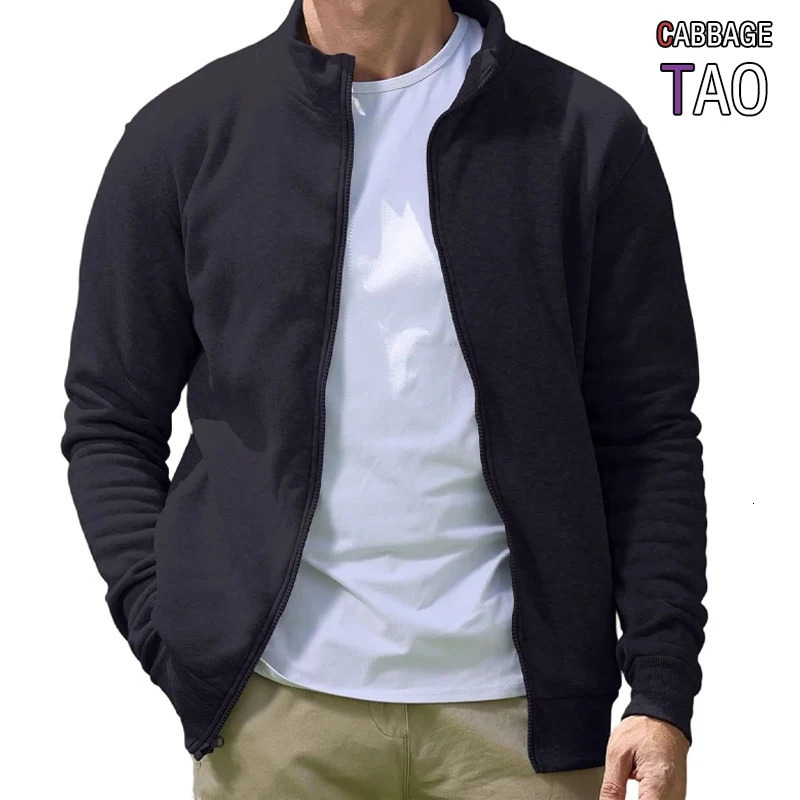 Men's Full Zip Hooded Sweatshirt Casual Solid Color Long Sleeve Cardigan Lightweight Spring Hoodie Modern Streetwear Jacket 260731