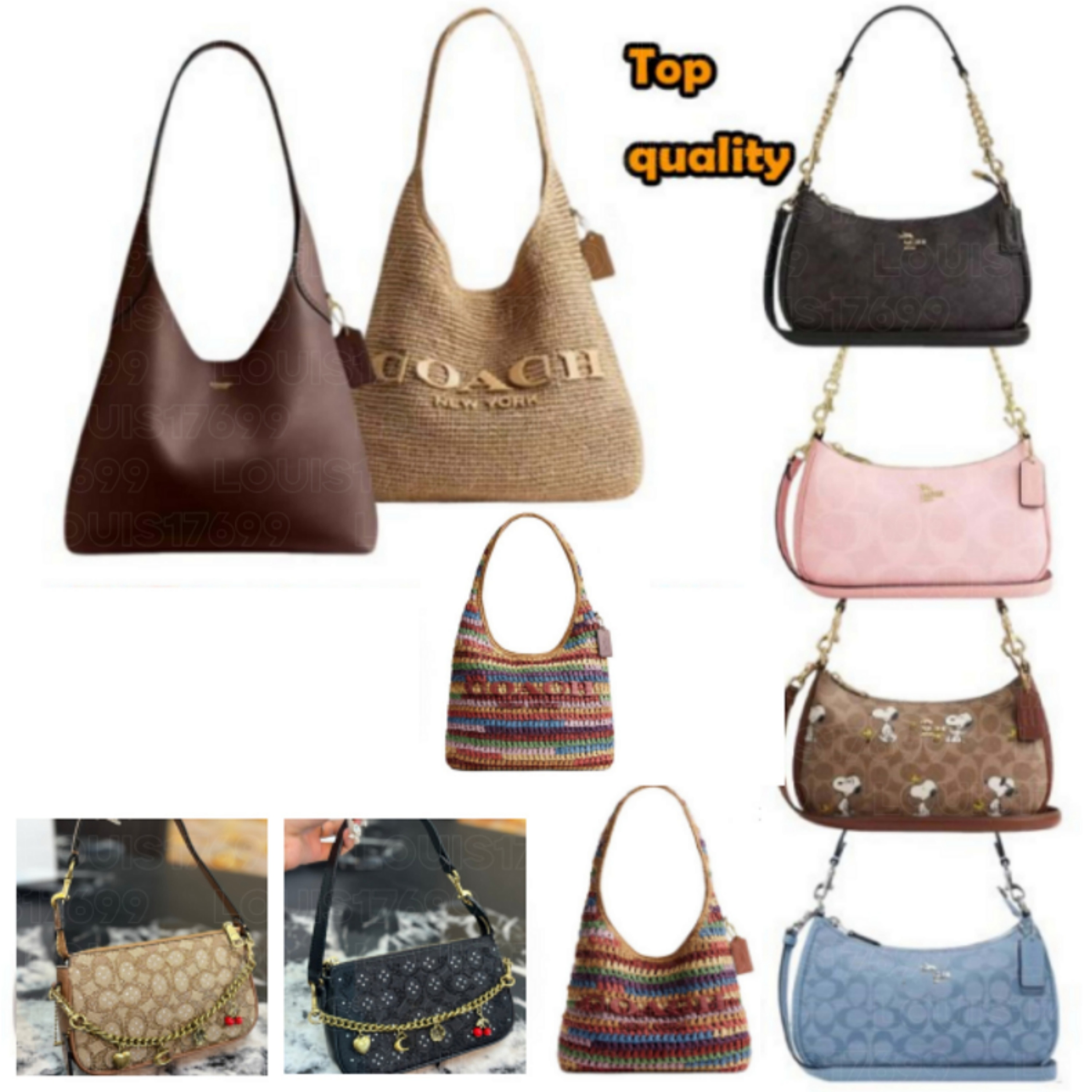 10A TOP designer New Ladies Canvas Underarm Bag Hardware Chain Strap Zipper Hobo Purse Women Fashion Shoulder Crossbody Handbag Shopping bag wallet