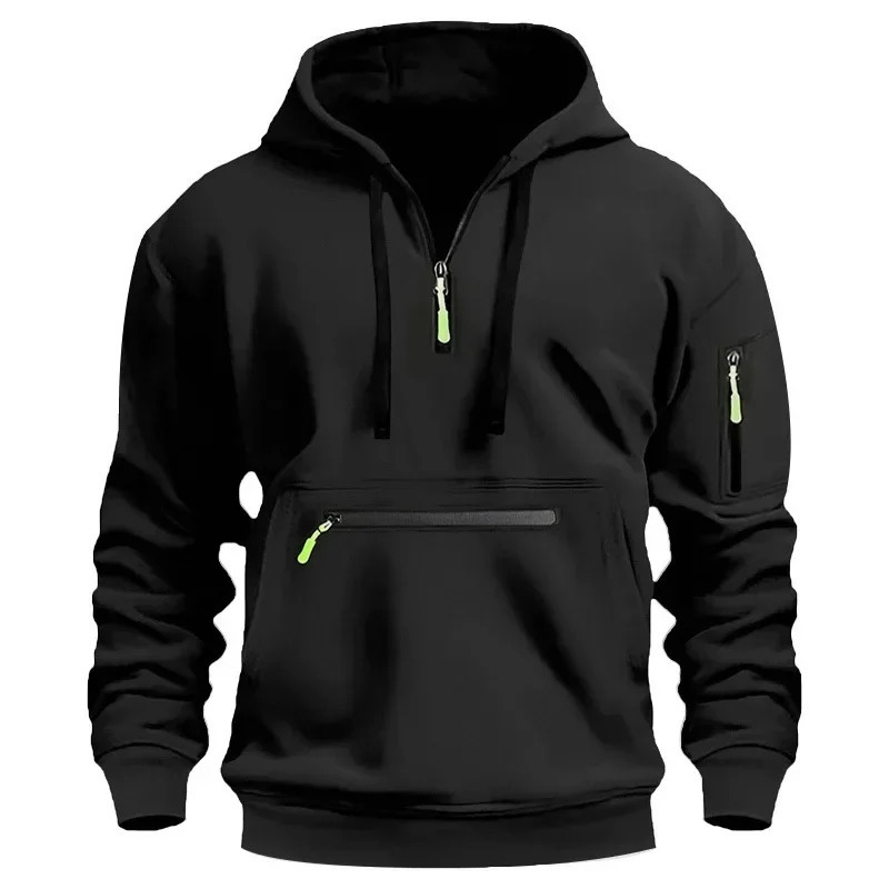 Men's Hoodies Winter Hooded Shirt Wear Fleece Multi Pocket Fashion Tops Hoody Loose Oversized Pullover Man Clothing 260731