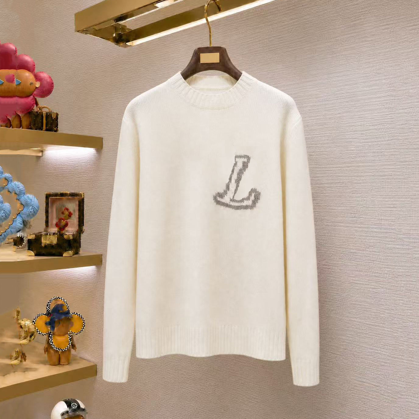 Designer sweaters, men's sweaters, high-quality round neck pullover sweaters, fashionable letter embroidery jacquard, sports and casual men
