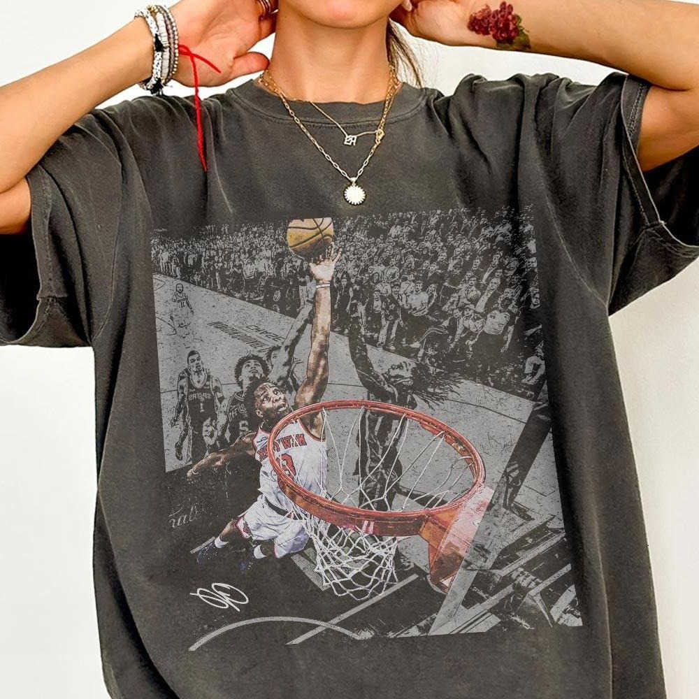 100%cotton OG Anunoby Unisex Graphics Shirt Tee 2026 Summer New Fashion Tshirt Men's Knicks Basketball Retro Streetwear TshirtT260801