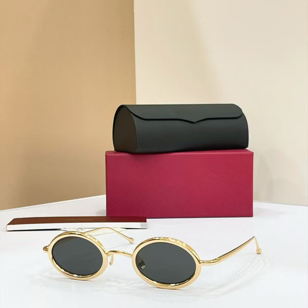 Sunglasses For Men Women Summer 0649 Popular Designer Stylish Outdoor Catwalk Leisure Style Anti-Ultraviolet UV400 Plate Oval Full Frame Glasses Ran