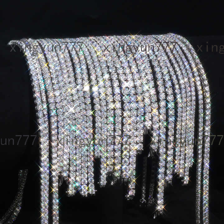 Rinntin MON01 Wholesale Diamond Tennis Chain Necklace 3mm 4mm 5mm VVS Iced Out 925 Silver Fine Jewelry Moissanite Tennis Chain