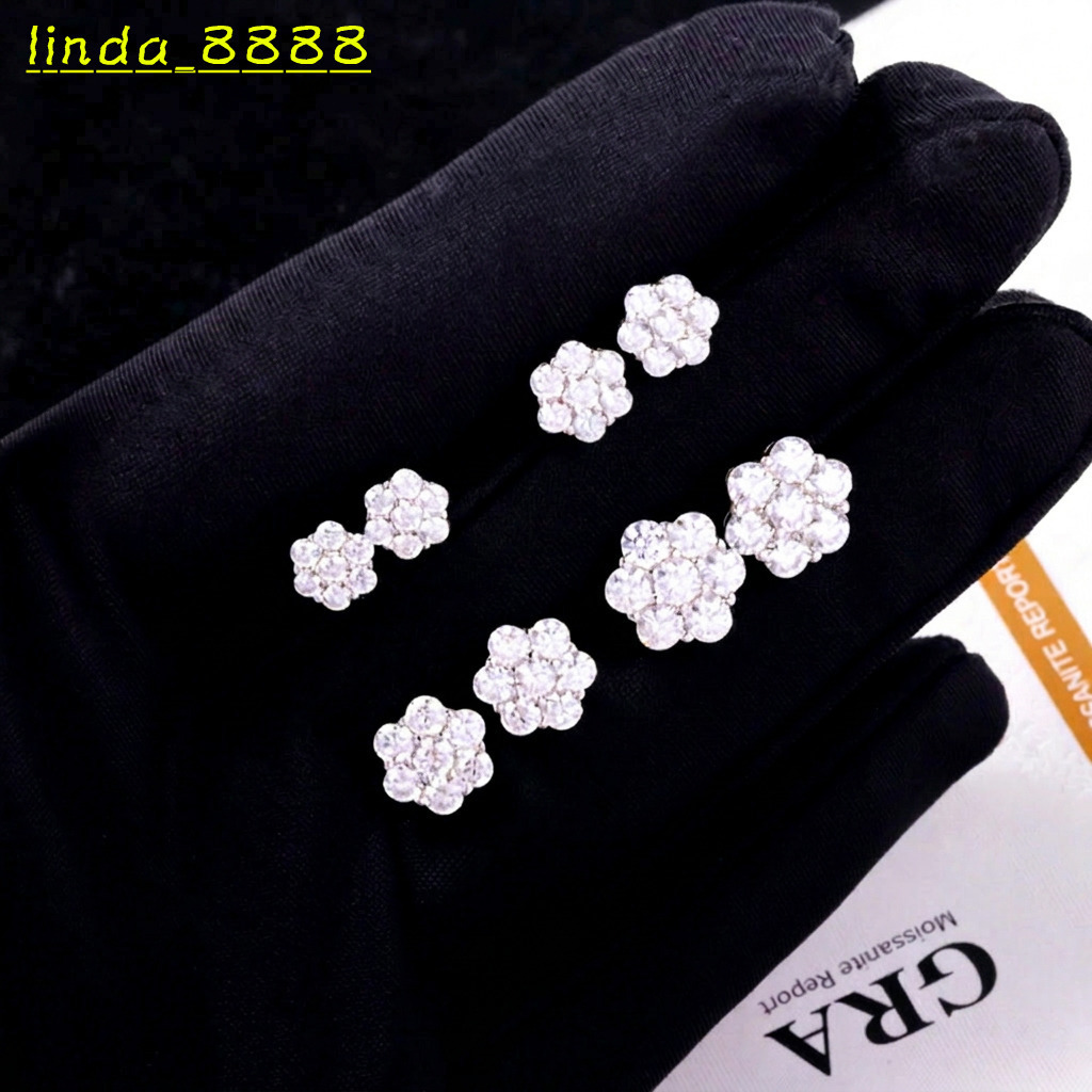 VVS Moissanite GRA certificate Flower Stud Earrings 100% Pass Diamond Tester Hip Hop 925 Silver 18K Gold Plated jewelry earrings