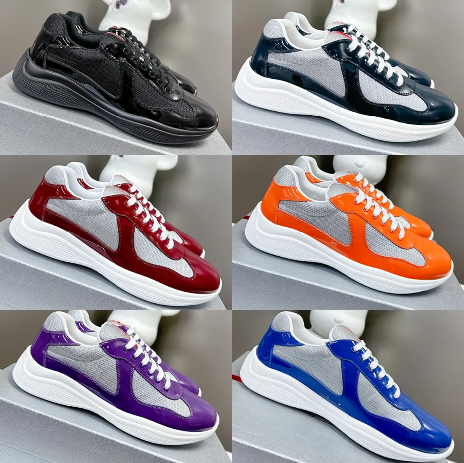 designer mens sneakers running triangle label Outdoor flat red shoes out of office sneaker Mesh nylon casual trainers with box 35-48