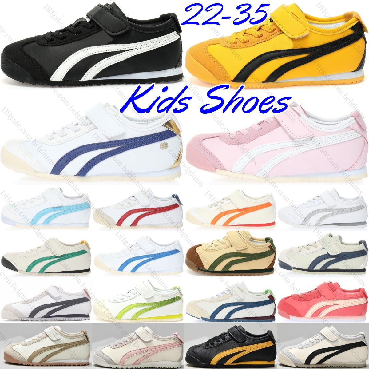 Chaussures enfants garçons filles baskets bébé garçons filles 66s baskets noir blanc jaune 66 bleu classique mexique rouge or tigres rose beige h