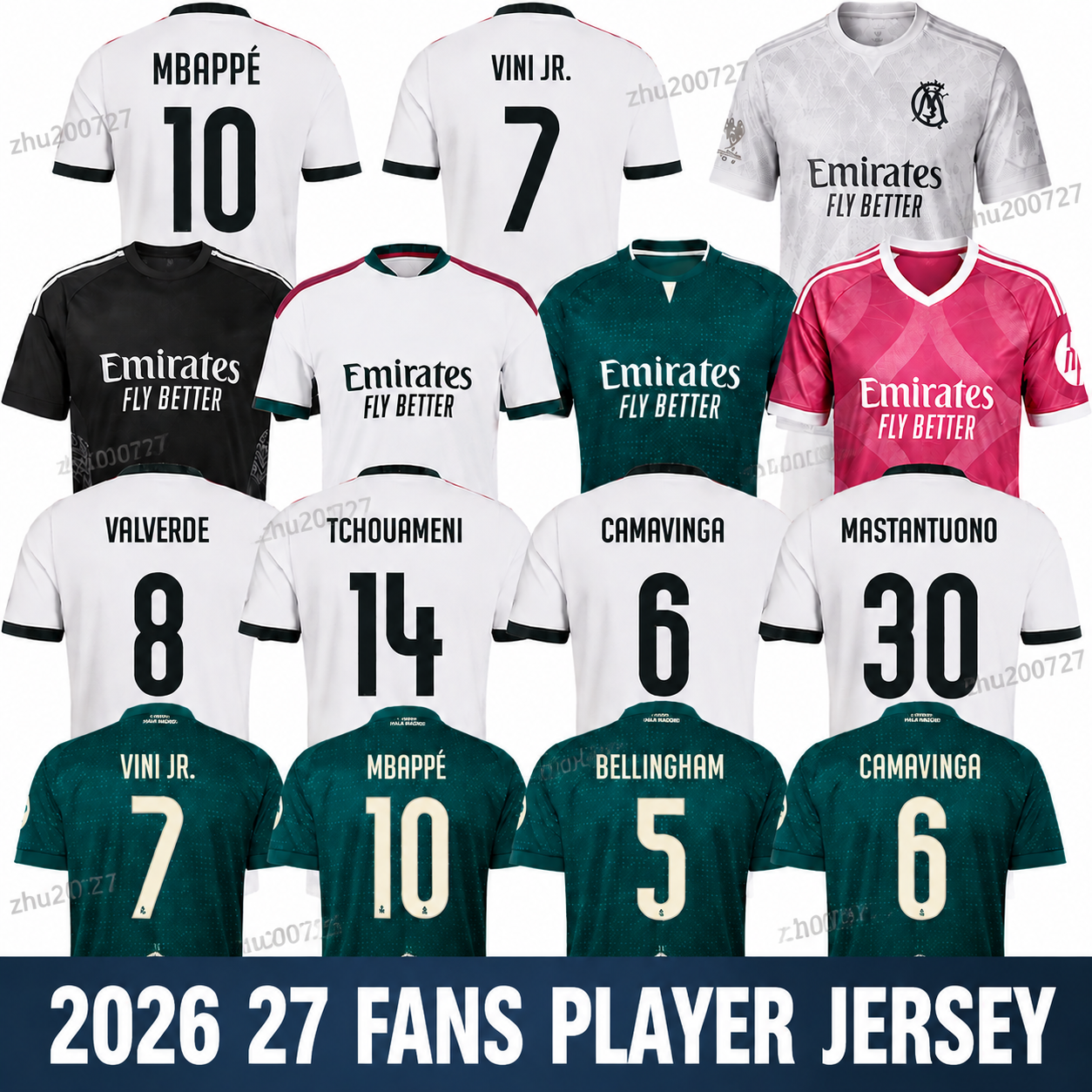 2026 27 Real MadridieD Football Jersey MBAPPE HUIJSEN Bellingham Fans Player Version Soccer Shirt Men Kids Short Sleeve Vini Jr Trent Sportswear