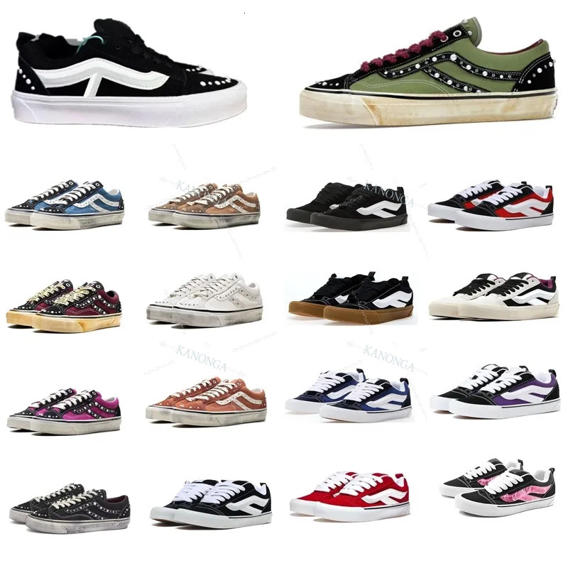 Pearl Decor Canvas Skate Sneakers Vintage Flat Casual Sport Trainers Unisex Multi Color 7A+ Daily Walking Footwear Size 35 46