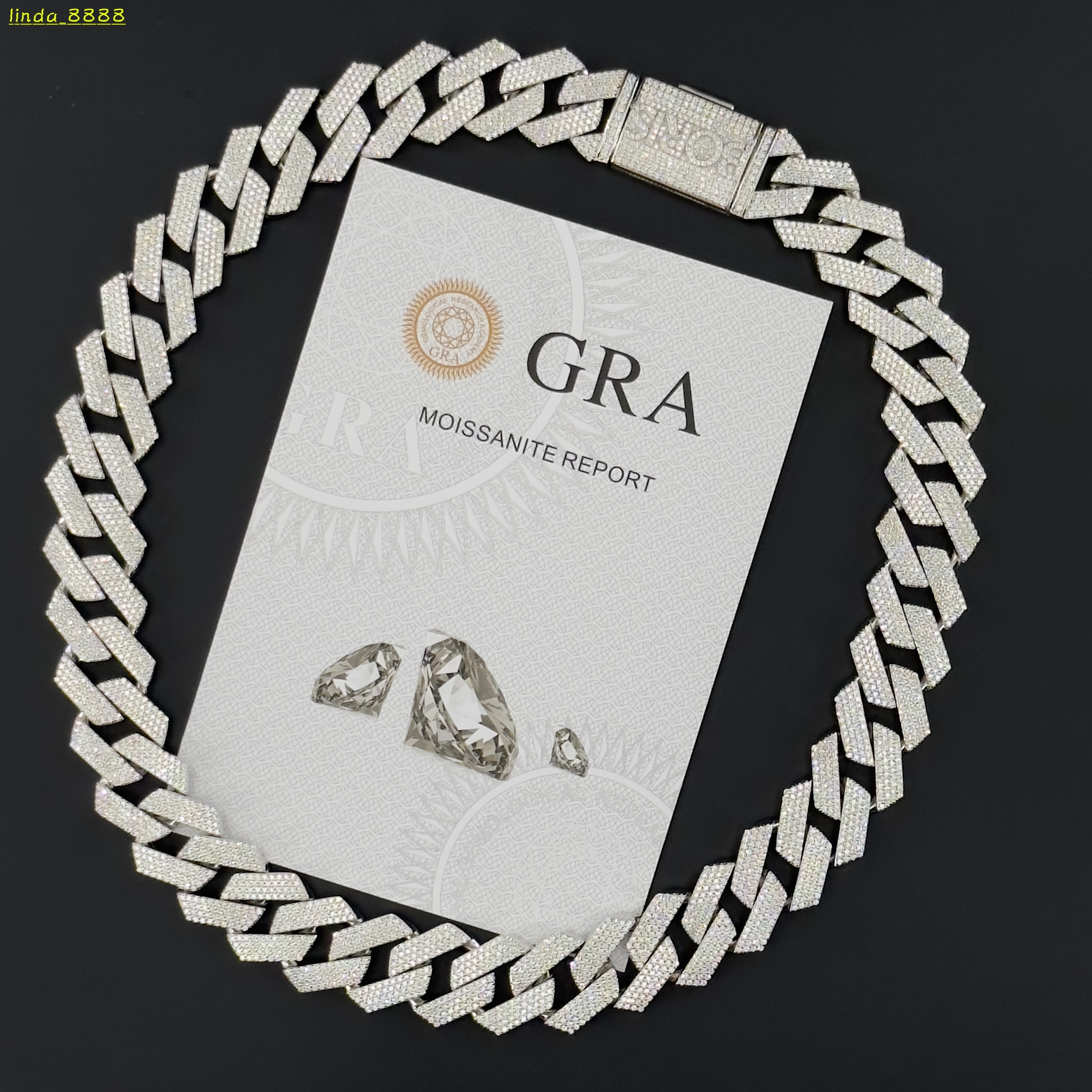 12mm 14mm 15mm 925 Sterling Silver Vvs Moissanite Necklace Iced Out Hip Hop Jewelry Cuban Link Chain