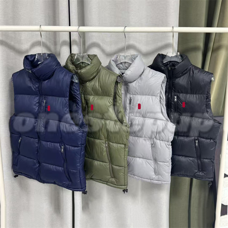 Designer Polo Down Vest Mens Gilet Zipper Closure Sleeveless Jacket with Premium Down Filled for Layering Outdoor Winter Warmth Unisex S-2XL