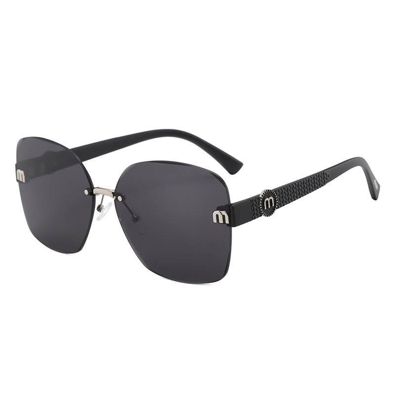 Designer Luxury Brand&# 039 Sunglasses 2026 New Model Women's Rimless European American Style Large Vintage Frame Fashionable And Unique UV Pro