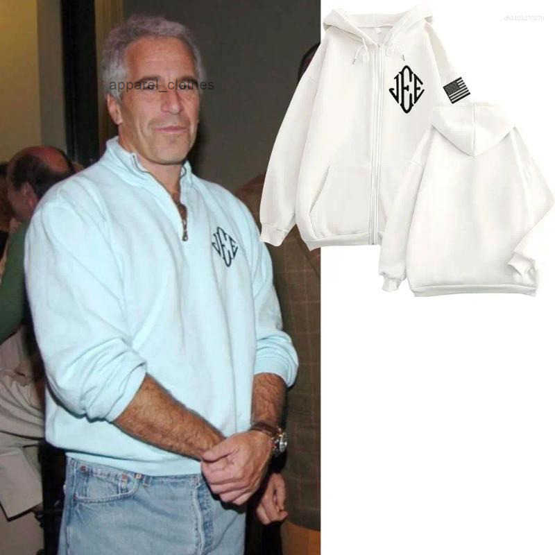 Men's Hoodies Jeffrey Epstein Print Zipper Men Women Fashion Zip Up Hooded Sweatshirts Long Sleeve Pullovers Jackets