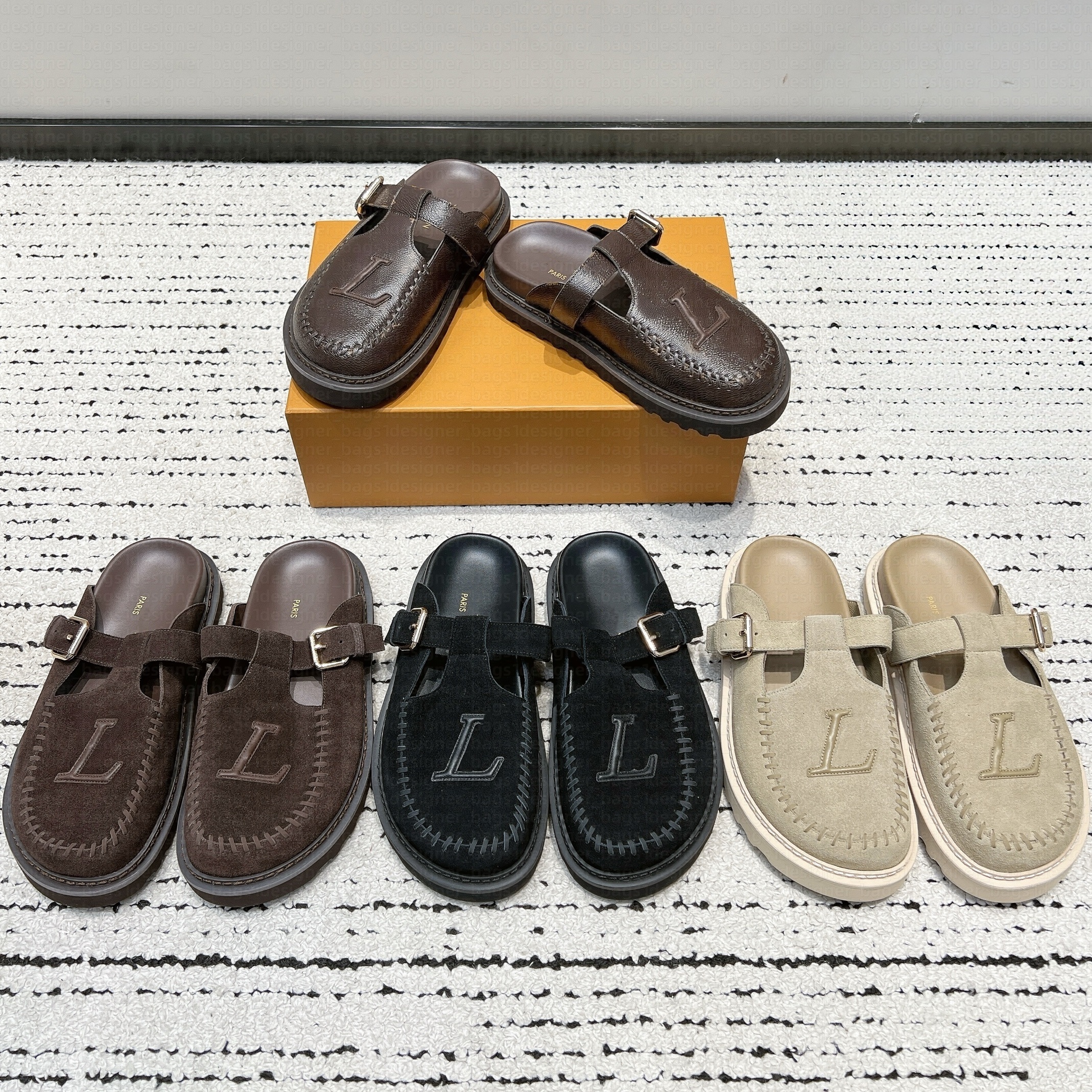 Summer Autumn clogs Slipper Designer Colorado Mule slides Suede Flat Clog Sandal Womens Leisure Comfort Slide Retro Birken Shoes Buckle Scuffs Mary