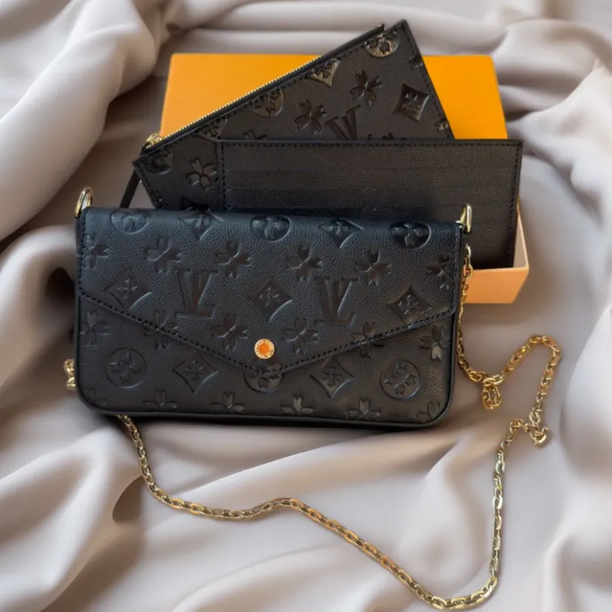 Luxurys Designer Tote Bag Women Crossbody Genuine 2027 Leather fashion Purse Fashion Flower Lady 3in1 Chain Shoulder Bag ladies Handbag high quality