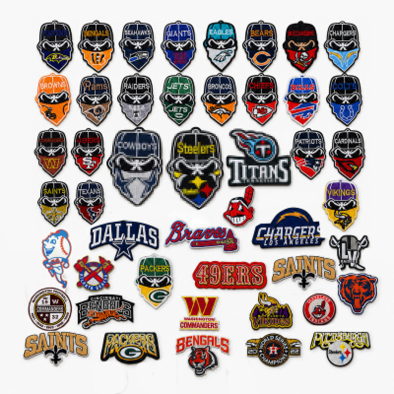 Logo de sport de football vintage brodé à repasser sur badge pour veste, casquette, streetwear