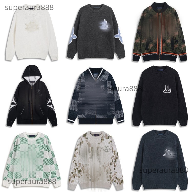 2026 Autumn Luxury Designer Wool Sweater Men Women Checkered Logo Jacquard Knit Pullover High End Long Sleeve Crew Neck Knitwear