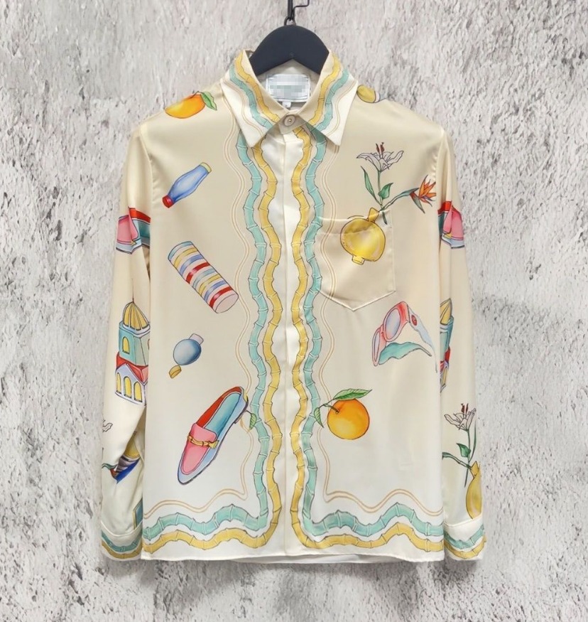 Designer Mens Shirts Casual Long Sleeved Vintage Character Male Printed Shirt Jacket Neutral Trendy bussiness Shirts Classic Man Tops Fashion Spring