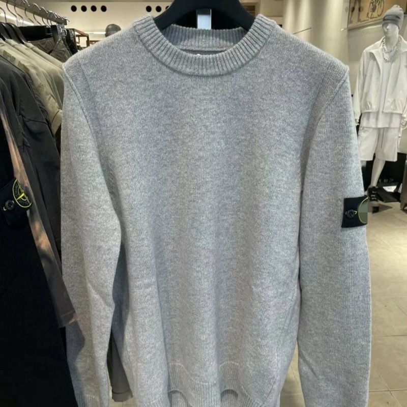2026Men's European American Basic Small Crew Neck Knitted Sweater Loose Solid Color Long Sleeve Pullover for Spring Autumn