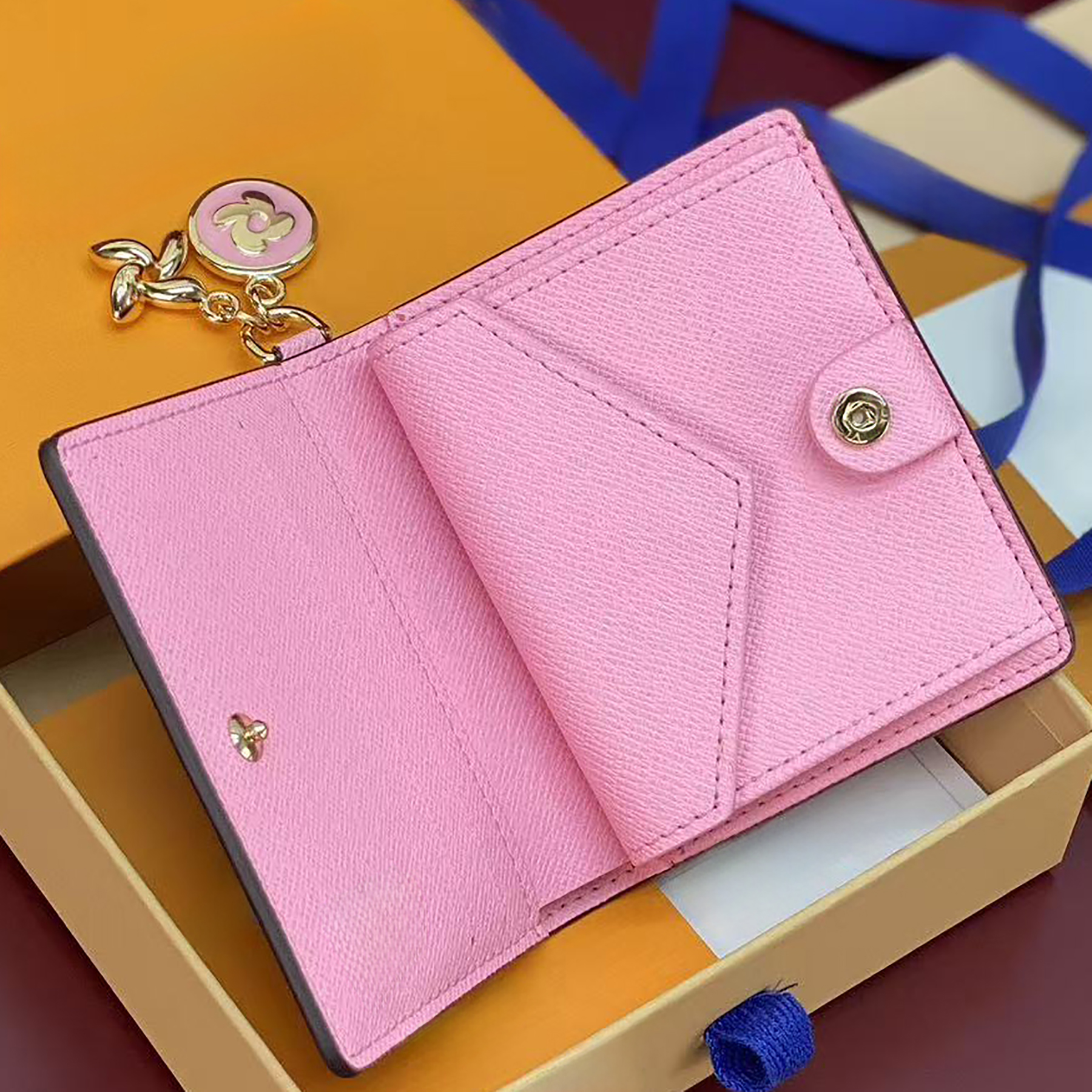 Dames mode décontracté concepteur de luxe breloques portefeuille porte-cartes clé pochette porte-monnaie haut miroir qualité