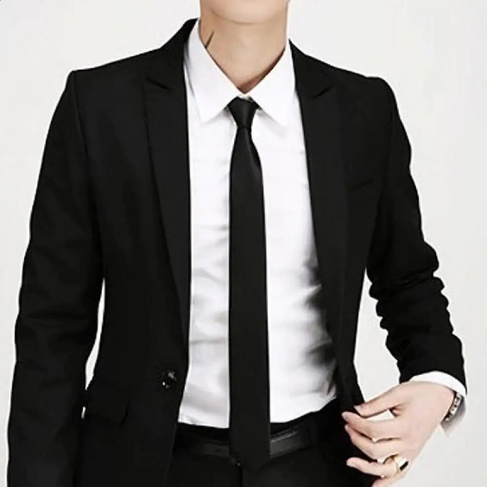 Fashion Casual Slim Plain Mens Solid Skinny Neck Party wedding Tie Silk Necktie 260727