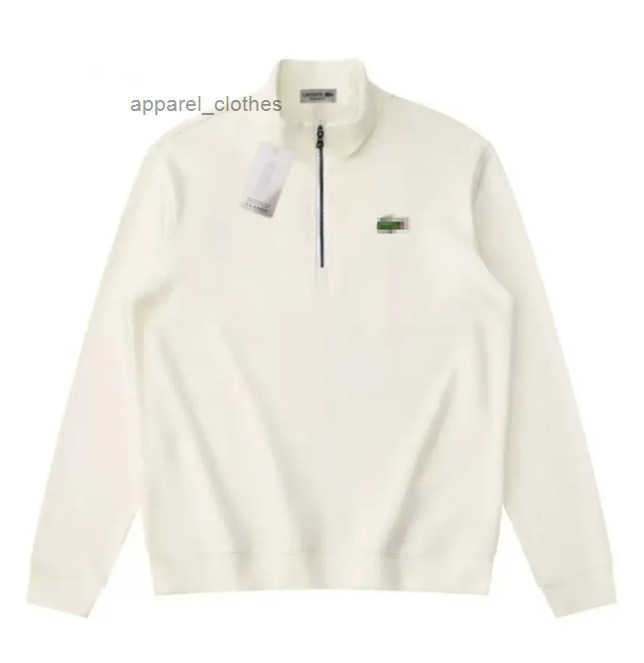 new Crocodi embroidery men Designer hoodie Cotton Cardigan Business half zip Long Sleeve round neck tops classic cotton stand collar pullover sweats
