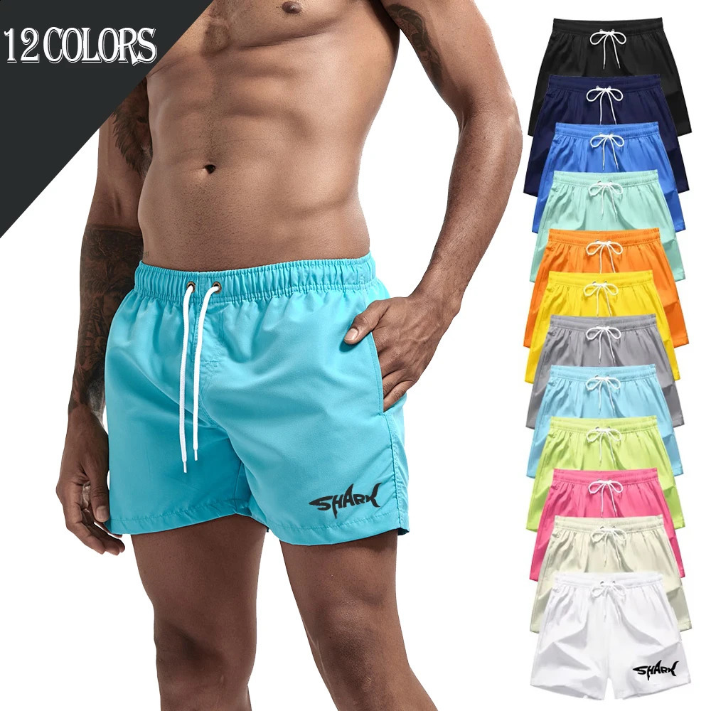 Shark Printed Swim Trunks Casual Swim Shorts Quick Dry Beach Shorts for Men Swimming Surfing Beach Pool Party Summer 12 Colors 260731
