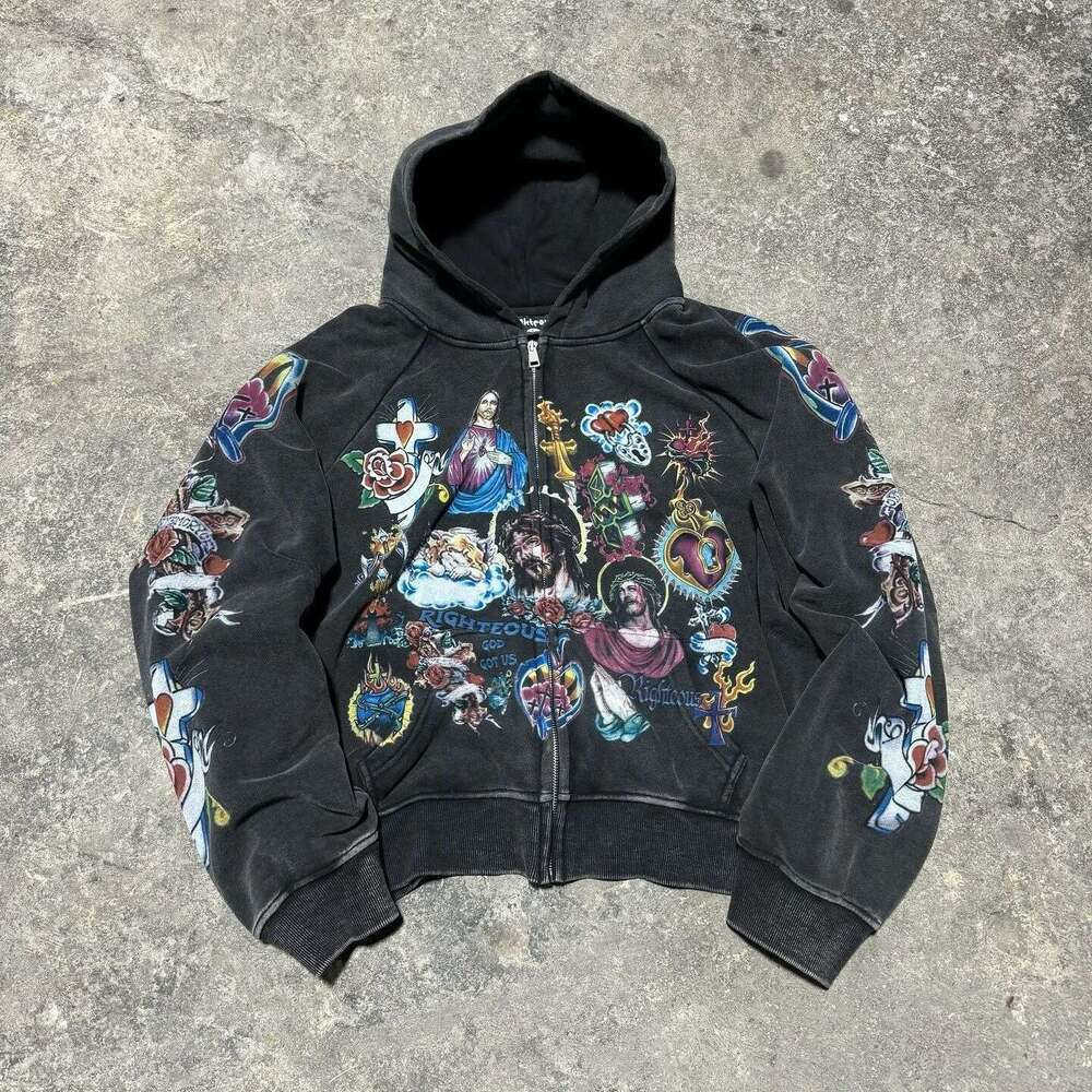 2026 ins European and American Wholesale 3D Printed Zipper Sweatshirt Long Sleeve Pullover Hoodie Vintage Jacket Street Fashion Y2K VIOV